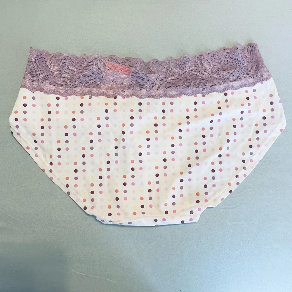 NWT Auden Cotton Blend Lace Polka Dot Hipster Undies / XS - Picture 2 of 4